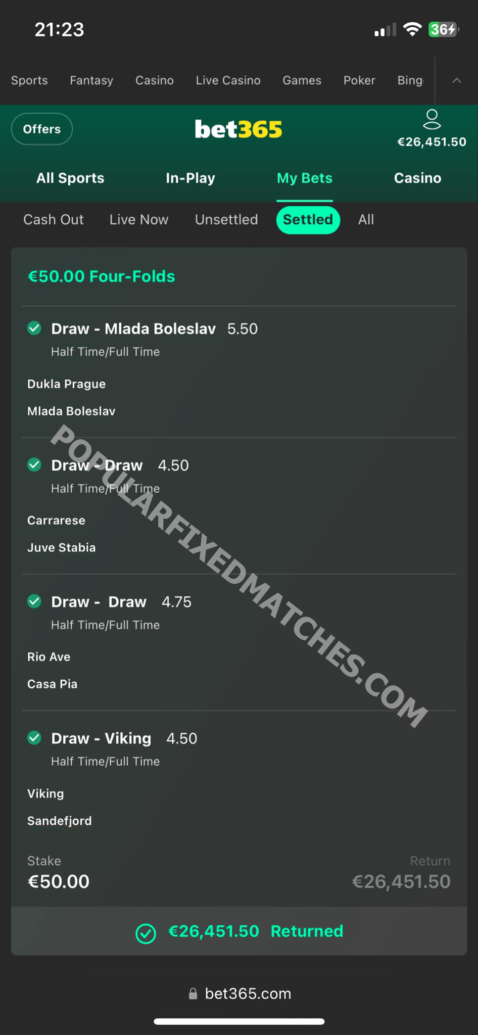 COMBINED FIXED MATCHES BET365