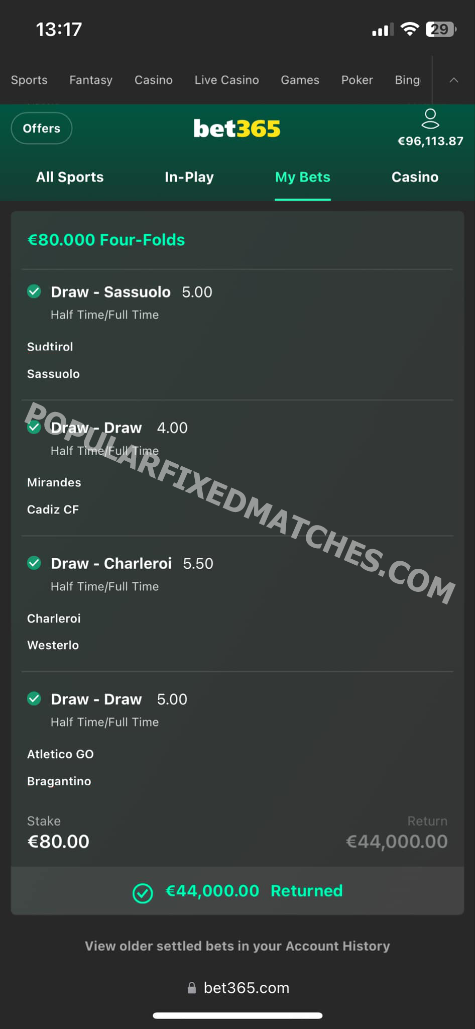 VIP TICKET FIXED MATCHES